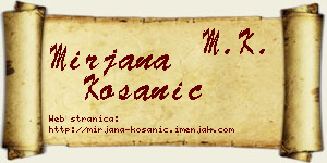 Mirjana Kosanić vizit kartica